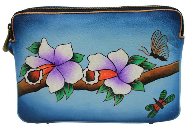 Hawaiian  Blue Hand Painted Crossbody Bag