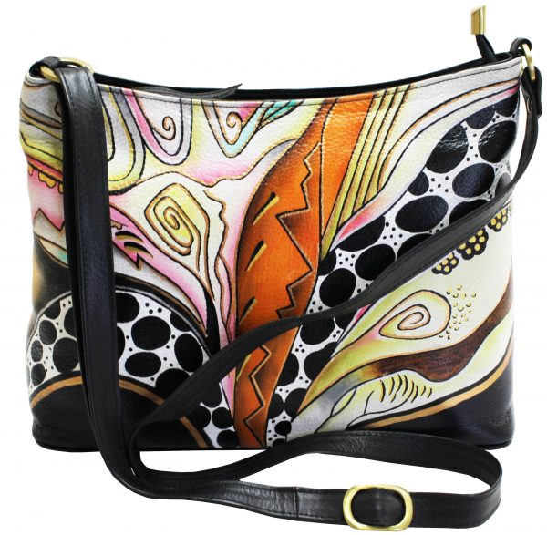 Leopard Hand Painted Medium Shoulder Bag