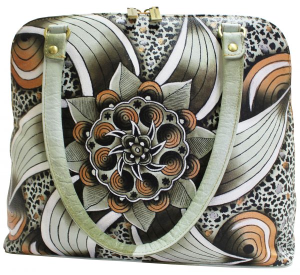 Zentangle Hand Painted Shoulder Bag - Image 2