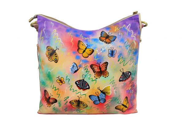 Butterfly Hand Painted Hobo Shoulder Bag