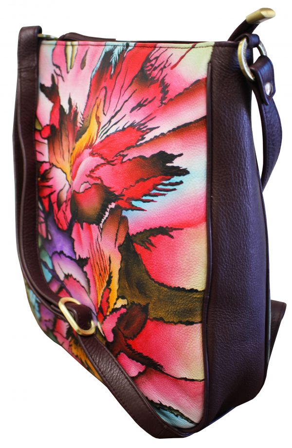 Red/Maroon Hand Painted Shoulder Bag - Image 3