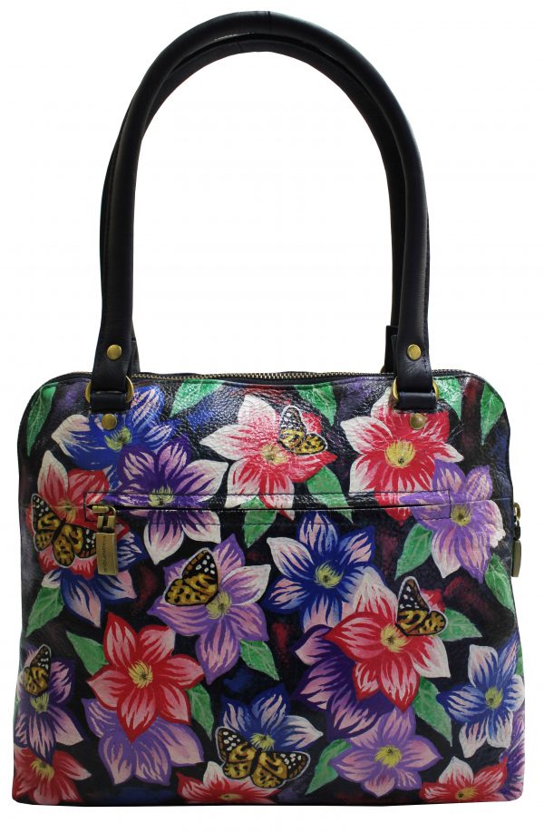 Butterfly Hand painted Hobo Satchel - Image 2