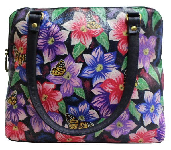 Butterfly Hand painted Hobo Satchel - Image 4