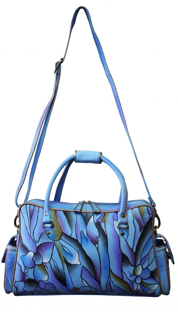 Blue Jungle Hand Painted Large Shoulder Bag