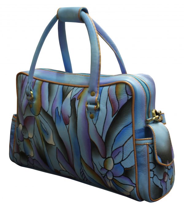 Blue Jungle Hand Painted Large Shoulder Bag - Image 4