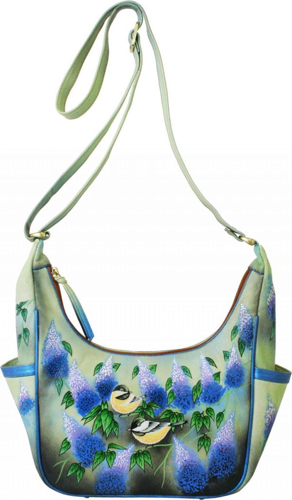 Twin Birds Hobo Hand Painted Bag