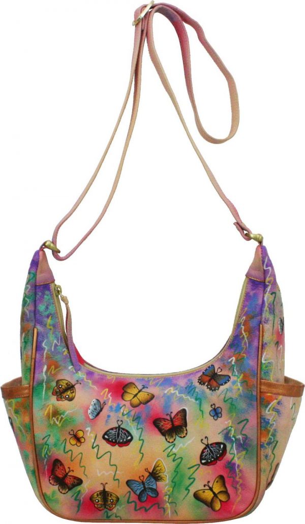 Butterfly Hobo Hand Painted Shoulder Bag