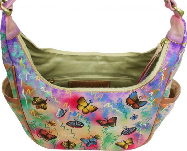 Butterfly Hobo Hand Painted Shoulder Bag - Image 3