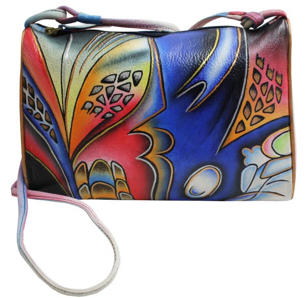 Blue Fusion Hand Painted Small Shoulder Bag