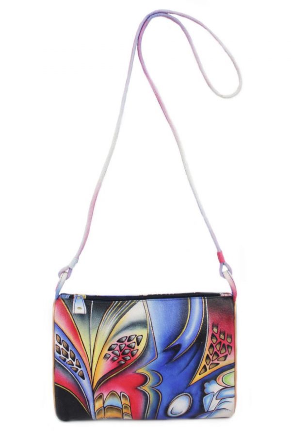 Blue Fusion Hand Painted Small Shoulder Bag - Image 2