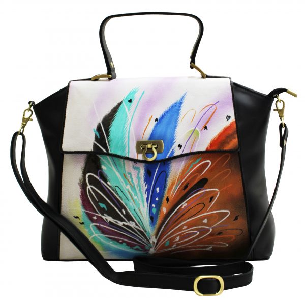 Prismatic Art Hand Painted Hand Bag