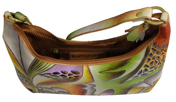 Brown/Green Hand Painted Shoulder Bag - Image 3