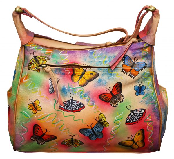 Butterfly Hand Painted Braiding Hobo Bag - Image 2