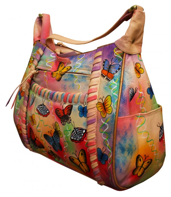 Butterfly Hand Painted Braiding Hobo Bag - Image 3