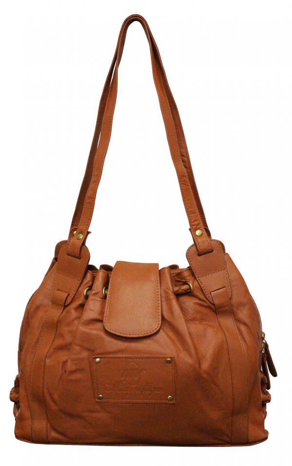 All Leather Multi-Compartment Hobo Bag