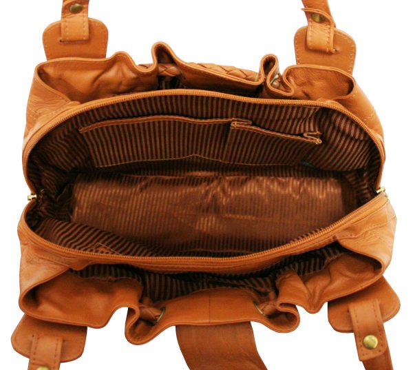 All Leather Multi-Compartment Hobo Bag - Image 7