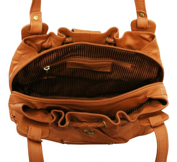 All Leather Multi-Compartment Hobo Bag - Image 6