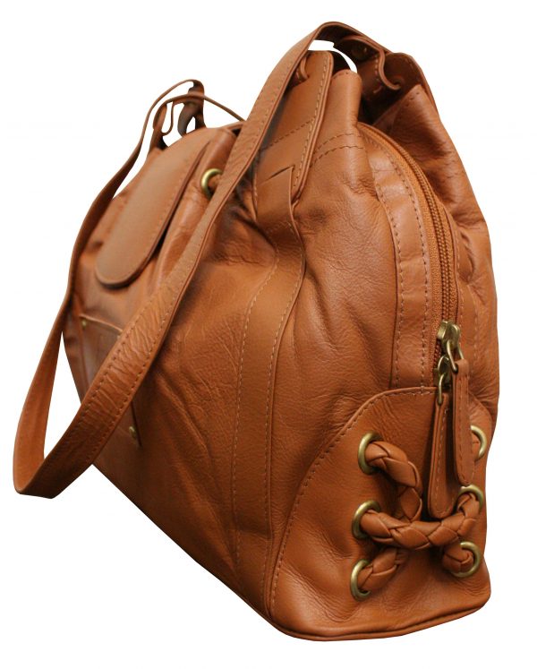 All Leather Multi-Compartment Hobo Bag - Image 3