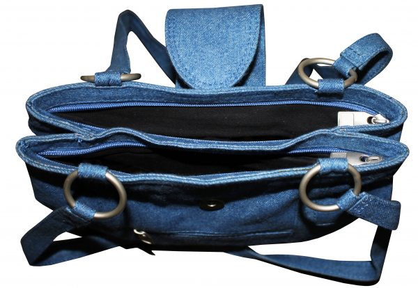 Blue Denim Hand Bag - Image 3