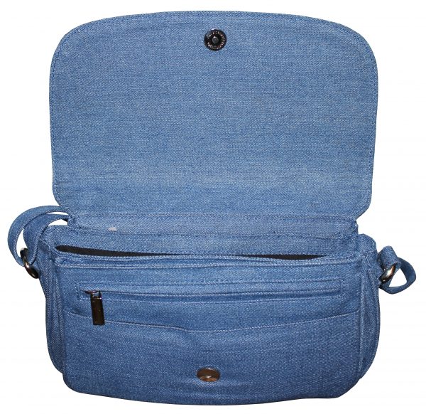 Blue Denim Embroidery Hand Bag - Image 4