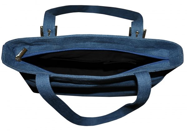 Blue Denim Hand Bag - Image 3