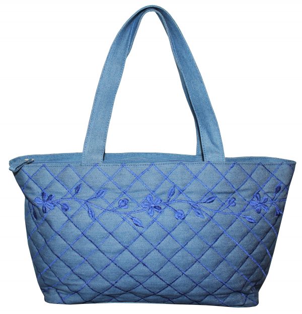 Blue Denim Quilted Tote