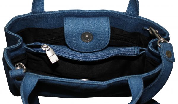 Blue Denim Medium Hand Bag - Image 3