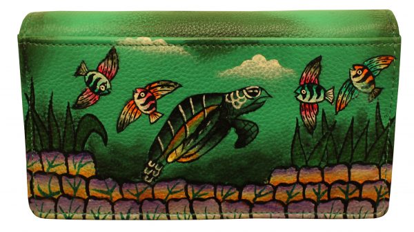 Ocean All Leather Hand Painted Wallet - Image 3