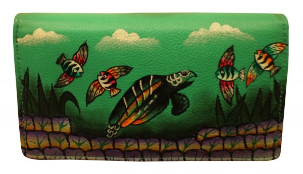 Ocean All Leather Hand Painted Wallet