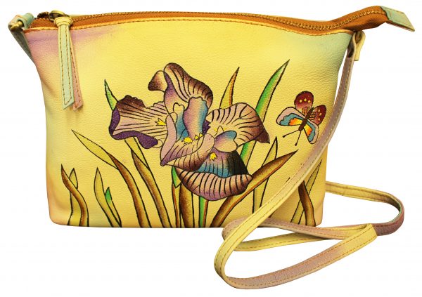 Iris All Leather Hand Painted Cross-body