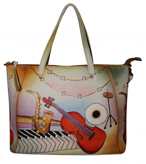 Musical Art Hand Painted Tote Bag