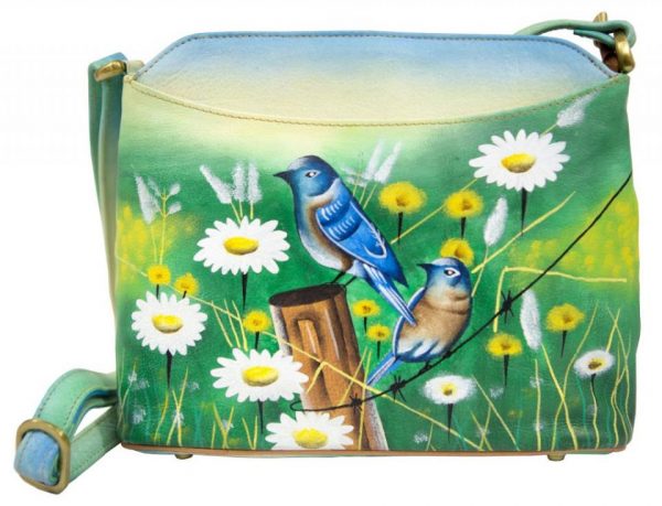 Love Birds Hand Painted Cross body bag