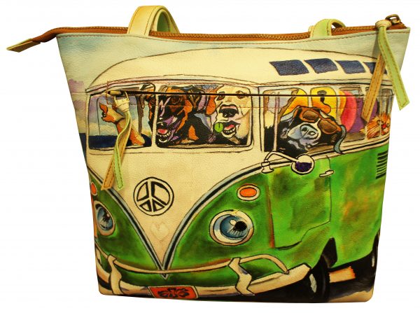 Van Dog&Cat medium hand painted shoulder bag - Image 4