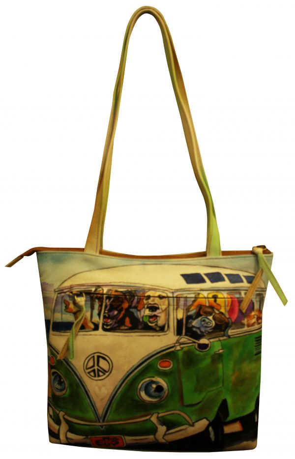 Van Dog&Cat medium hand painted shoulder bag - Image 3