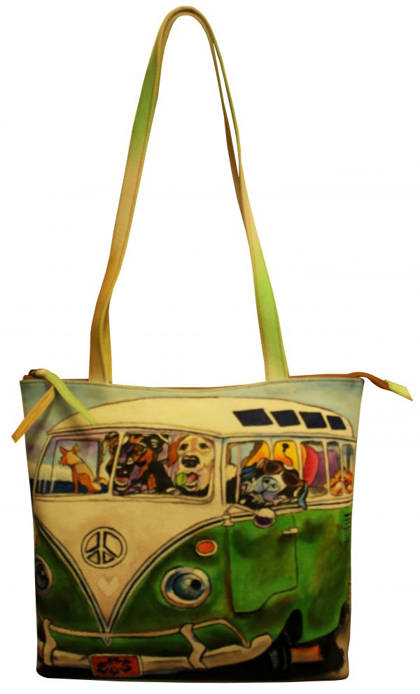 Van Dog&Cat medium hand painted shoulder bag - Image 2