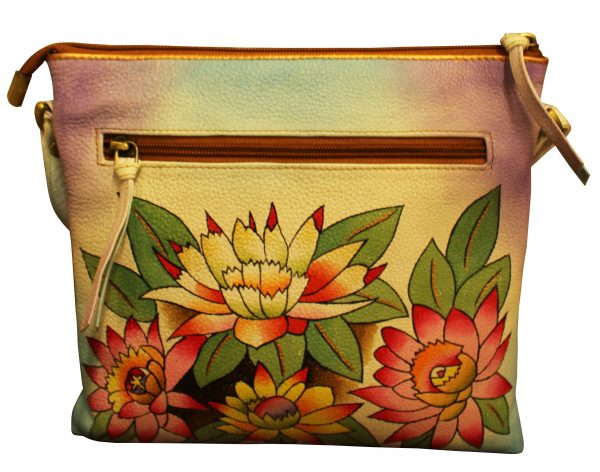 Flower hand painted medium shoulder bag - Image 2