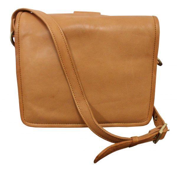 All leather organizer shoulder bag