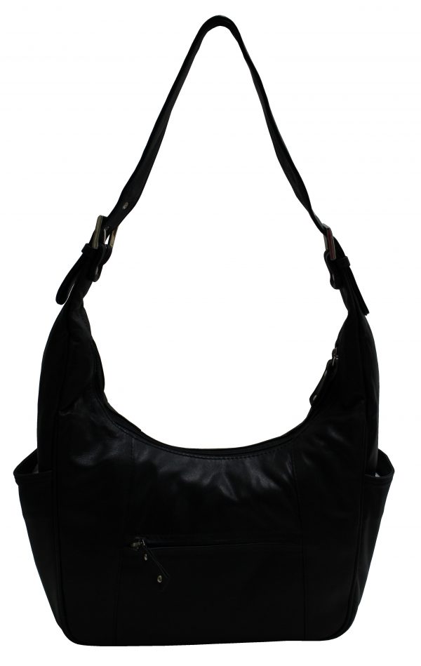 Leather hobo shoulder bag