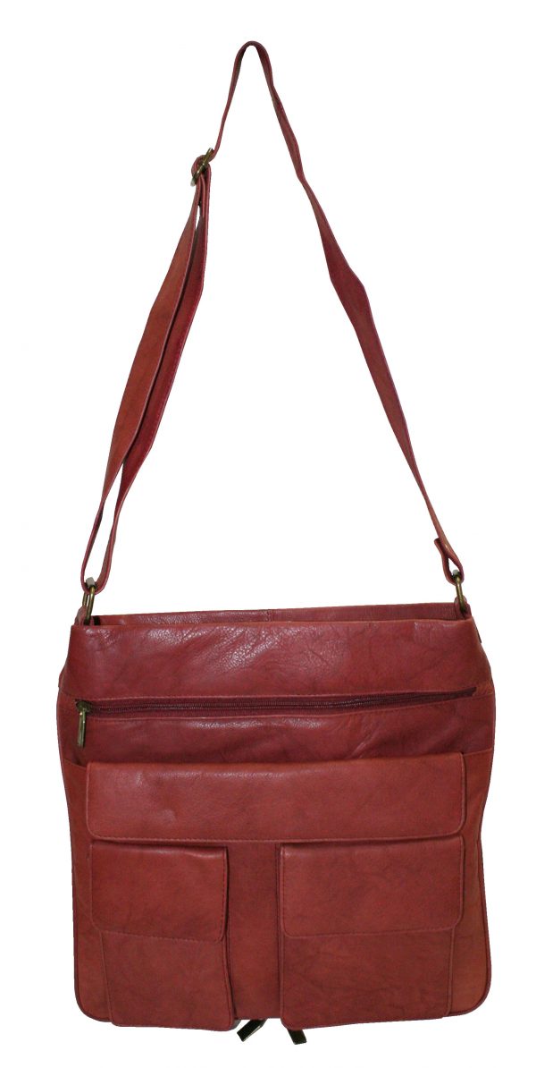 Brown leather shoulder bag