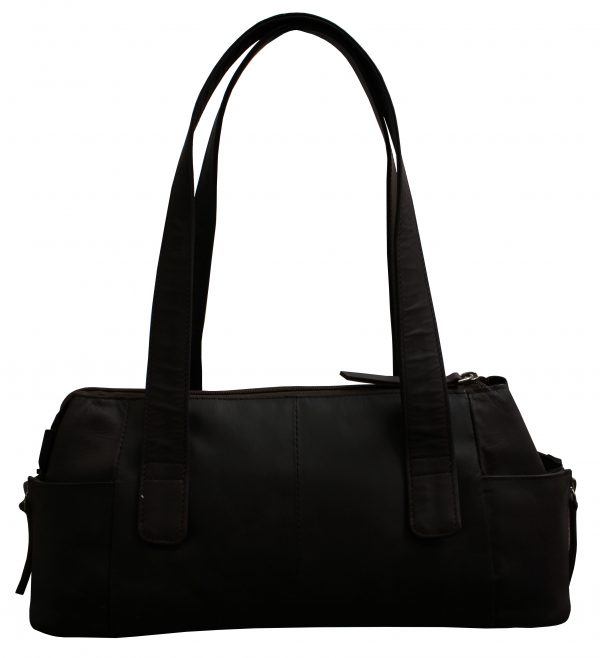 Leather satchel shoulder bag - Image 2