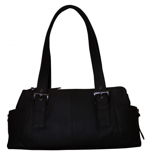 Leather satchel shoulder bag